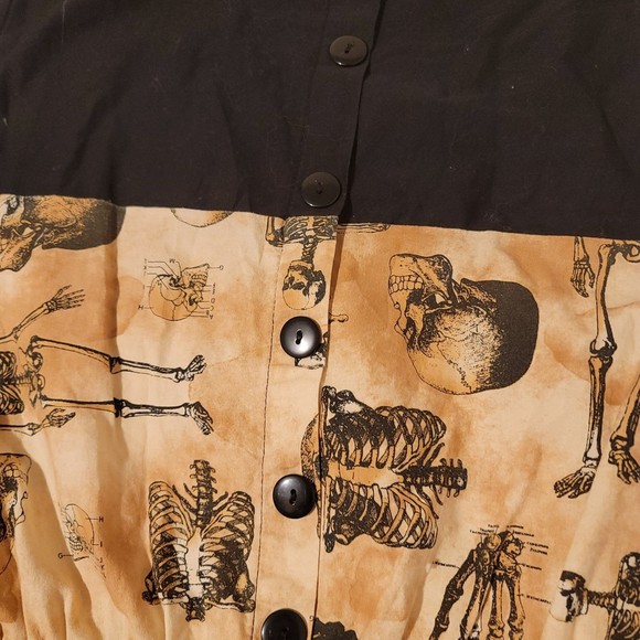 Folter ModCloth Dress Skeleton Anatomy Goth Retro Plus - Picture 9 of 9